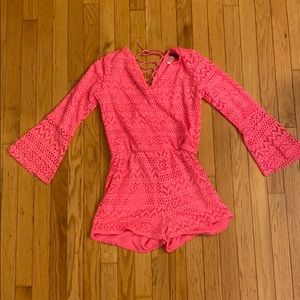 Bright Pink Long sleeve romper